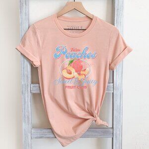 Peach Shirt, Vintage Graphic Fruit Shirt, Boho Shirt, Fruit Tee Shirt